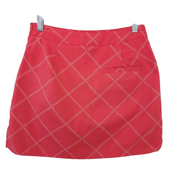 Coral Bay Golf Diamond Pattern Skort Size 4P Pink Pockets Side Zip Golf Tennis - Picture 5 of 8